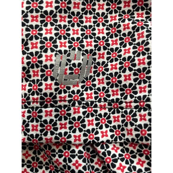 IBKUL Mens Golf Performance Polo Shirt Size Large Floral Black Red Casual UPF 50 - Picture 5 of 7